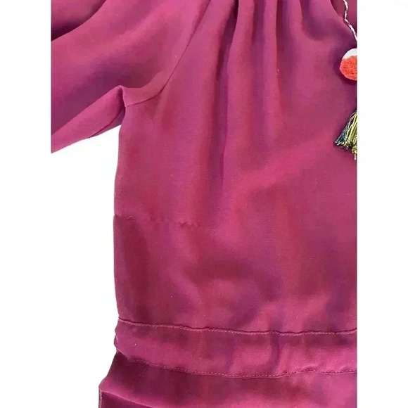 Misa Los Angeles Dress Maroon Tereza Dress Boho Peasant Oversized Dress Size XS - Picture 6 of 16